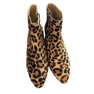 NWOB j Crew Sawyer Leopard Booties Animal Print 8.5